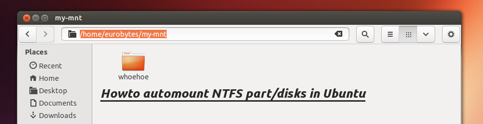 Howto auto mount NTFS parttitions disk in Ubuntu